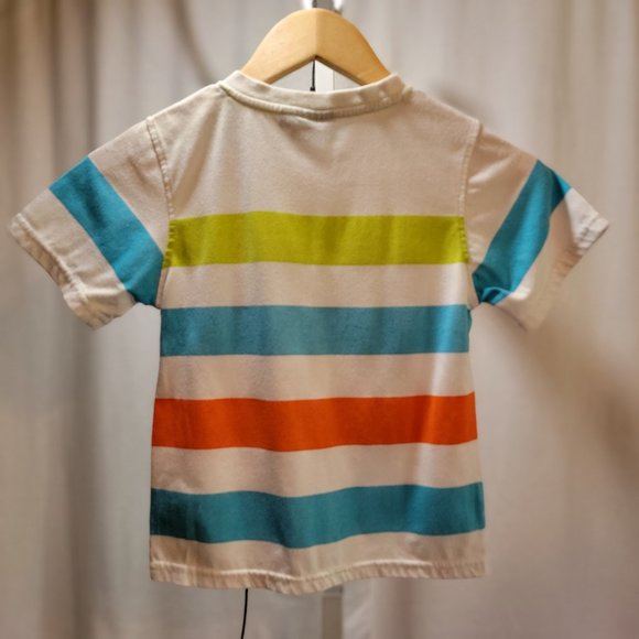 City Ink Boys Shirt Wild Life 82 White Blue and Orange Size 7 - Picture 2 of 4